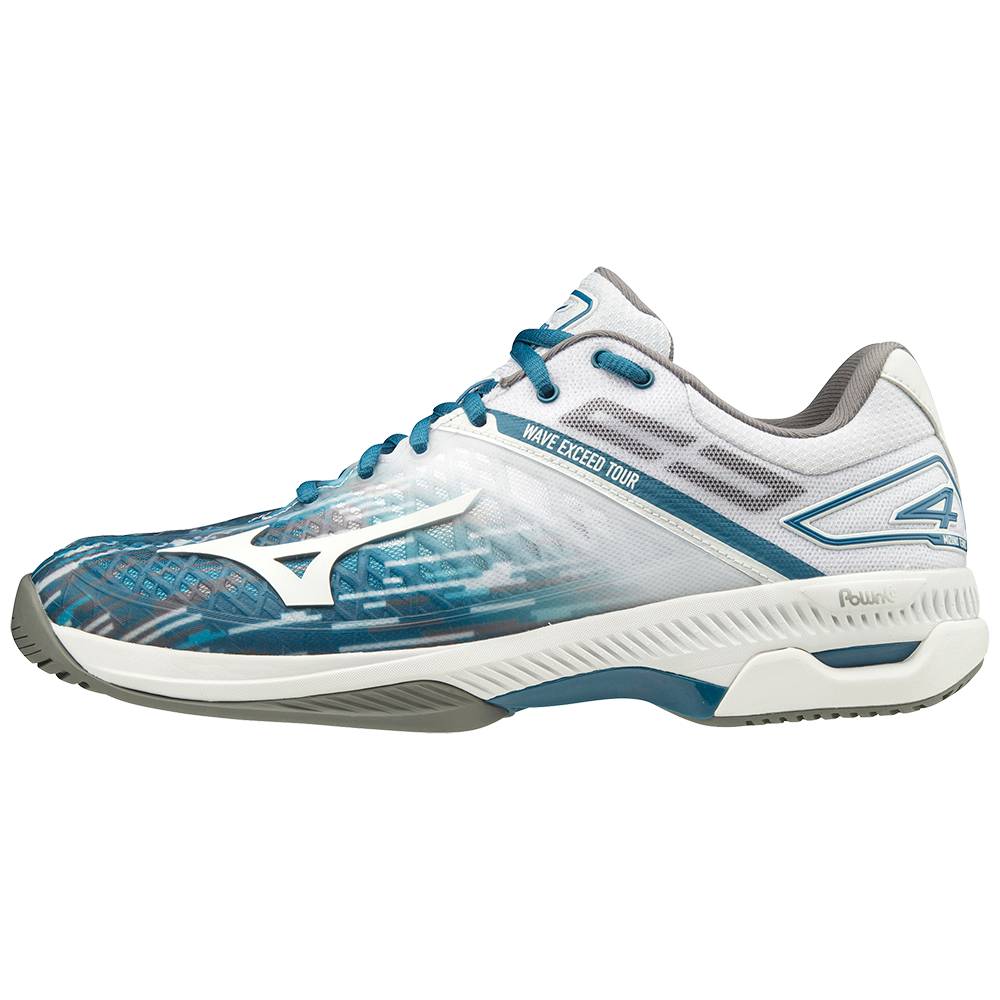 Zapatos De Tenis Mizuno Wave Exceed Tour 4 AC Para Hombre Azules/Blancos 1064928-DZ